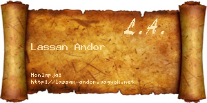 Lassan Andor névjegykártya