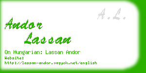 andor lassan business card